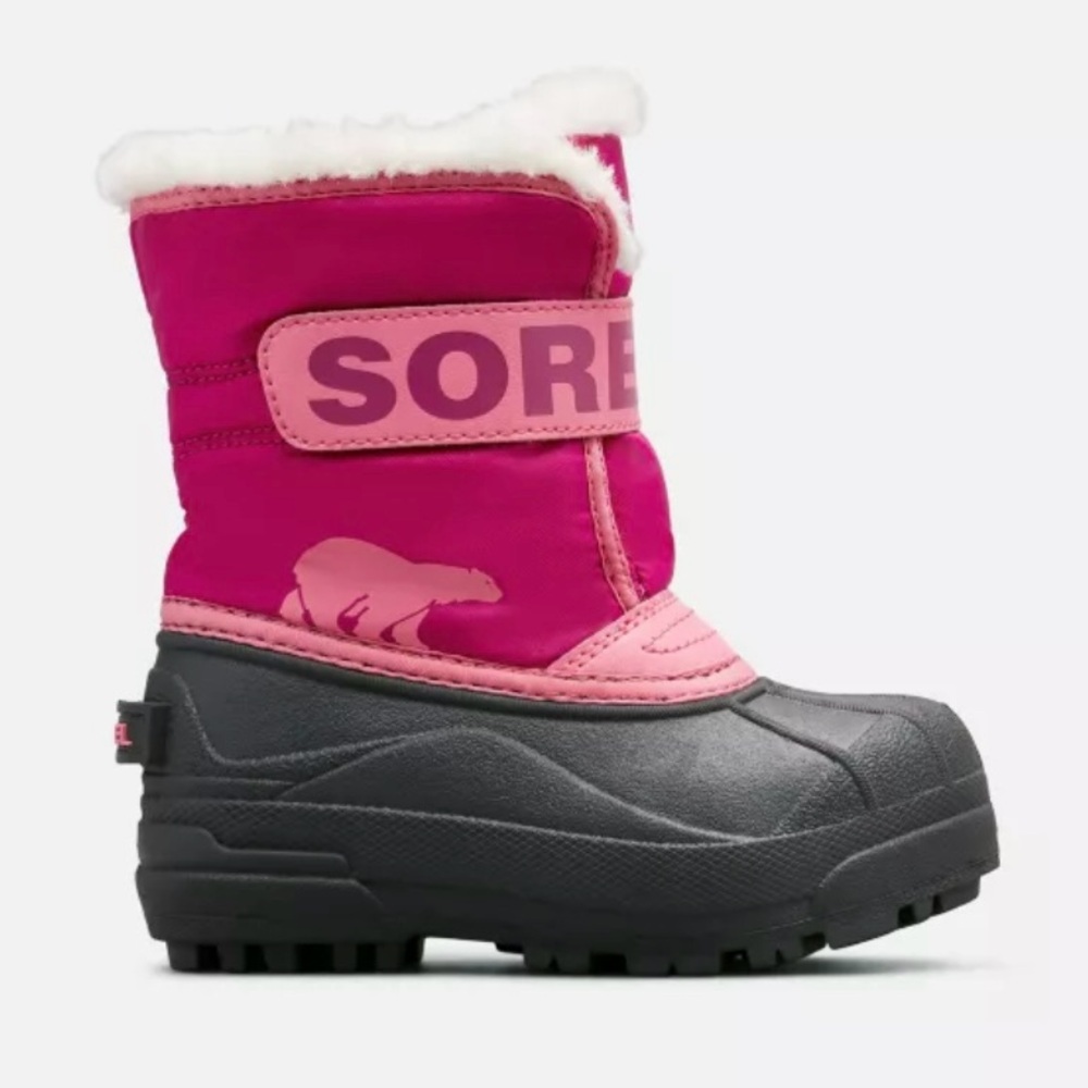 Sorel Fuchsia and Black Kids' Snow Boots
